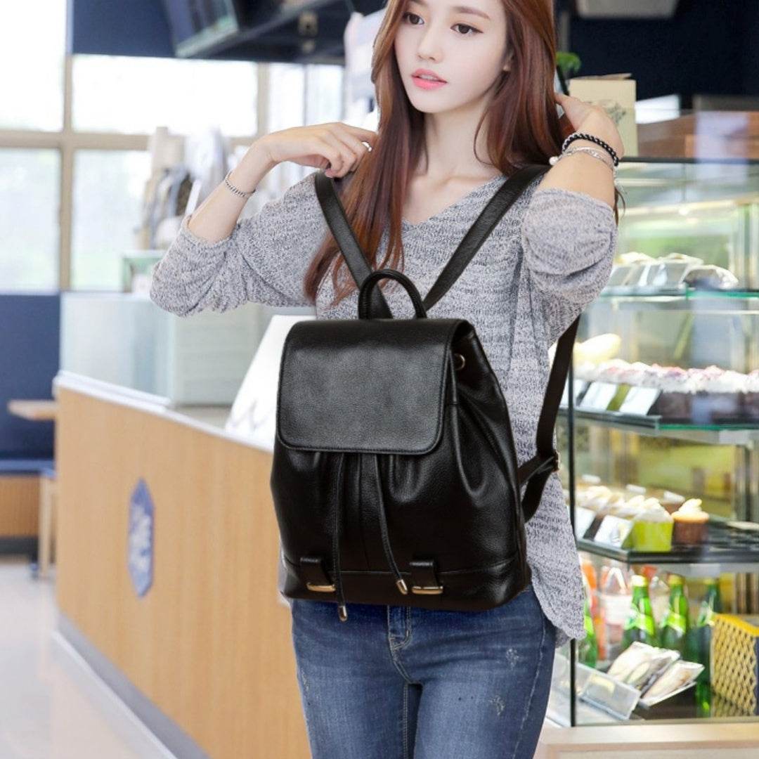 Women’s Genuine Leather Backpack – European & American Fashion Style - grabzbags.com