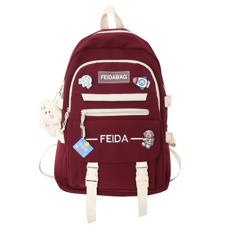 Elegant Mori Style School Backpack – Large Capacity Nylon Bag for Students