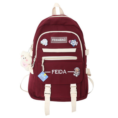Elegant Mori Style School Backpack – Large Capacity Nylon Bag for Students