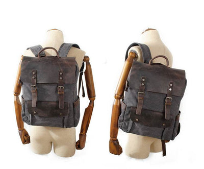 Vintage Canvas Backpack – Retro Travel Rucksack for Men - grabzbags.com