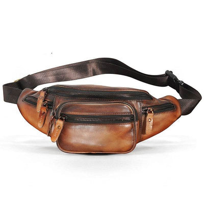 Retro Leather Shoulder Messenger Bag – Large-Capacity Crossbody Satchel for Men - grabzbags.com