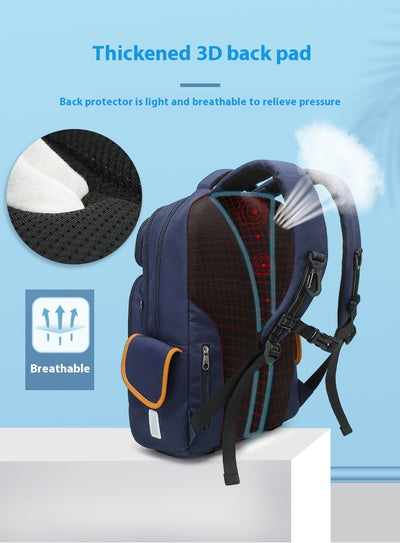 Transparent Waterproof Schoolbag for Students – Durable Polyester Backpack with Anti-Theft Design & Air Pillow Straps