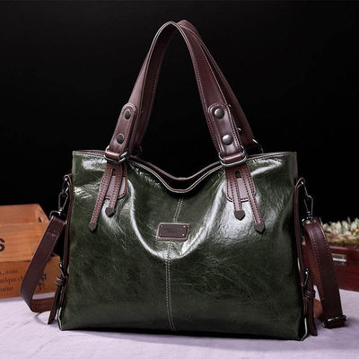 Women’s Retro Fashion Tote Bag – Soft Leather Shoulder & Crossbody Bag with Large Capacity - grabzbags.com