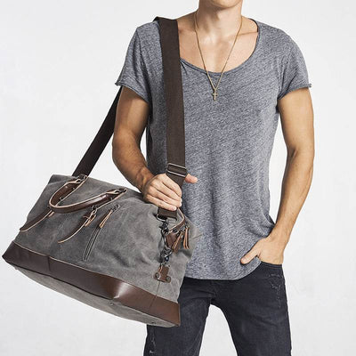 Men’s Canvas Travel Tote – Large Capacity Fitness & Weekend Duffel Bag - grabzbags.com