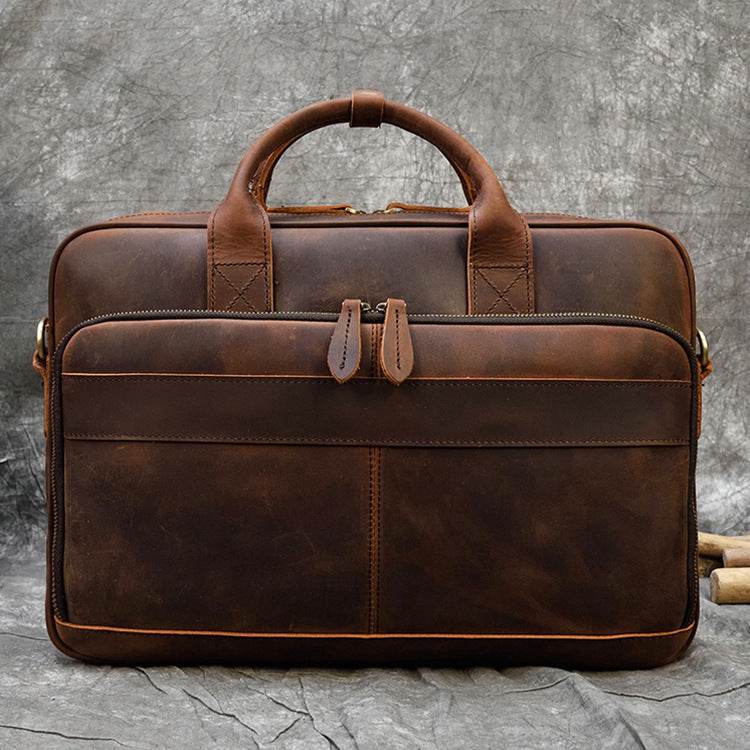 Men’s Leather Business Briefcase – Fashionable Unique Professional Laptop Bag - grabzbags.com