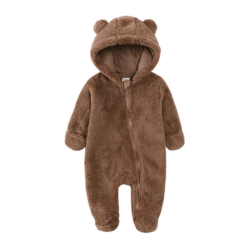Winter Warm Hoodies Baby Romper