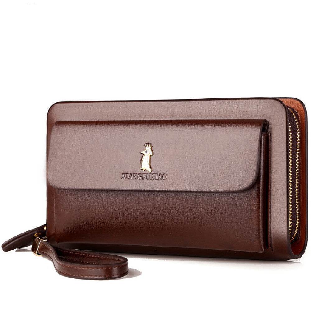 Men’s Fashion Business Wallet – Sleek Zipper PU Leather Wallet for Professionals - grabzbags.com
