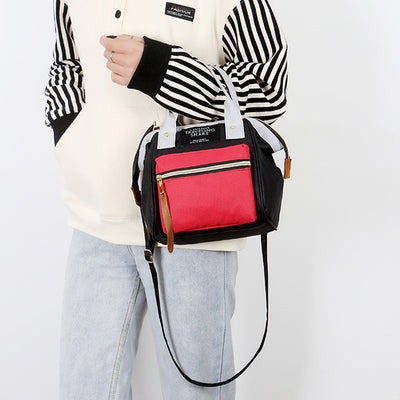 Cute Oxford Backpack for Women – Mini Zipper Handbag & Mommy Bag with Two Straps, Casual Baby Mom Bag