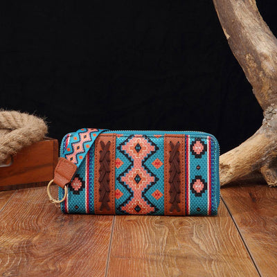 Bohemian Style Women's Wallet – Vintage Cotton & Linen Hand-Carry Card Holder Purse - grabzbags.com
