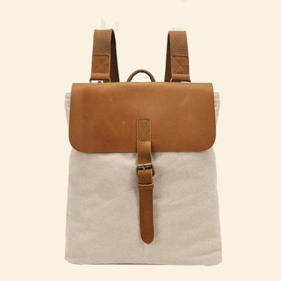Crazy Horse Leather Minimalist Backpack – Casual Vintage School Bag for Students - grabzbags.com