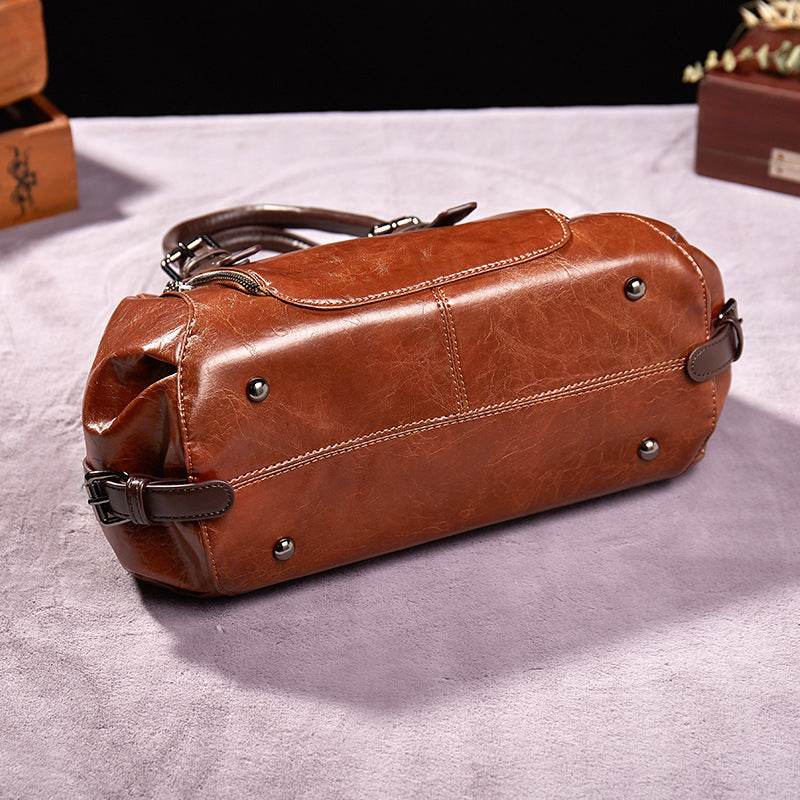 Women’s Large-Capacity Soft Leather Bag – One-Shoulder Portable Messenger Handbag - grabzbags.com