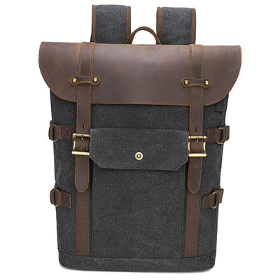 Men’s Crazy Horse Leather Laptop Backpack – European & American Vintage Style - grabzbags.com