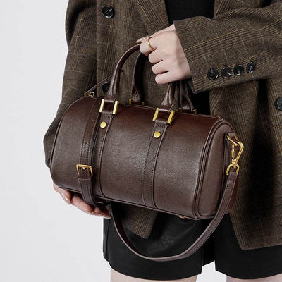 Retro Cowhide Leather Crossbody Bag – Portable & Stylish Shoulder Purse - grabzbags.com