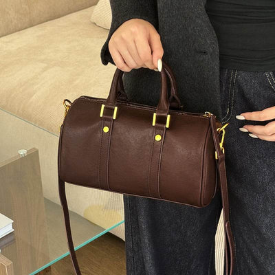 Retro Cowhide Leather Crossbody Bag – Portable & Stylish Shoulder Purse - grabzbags.com