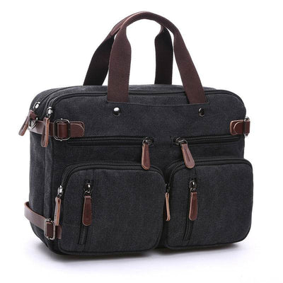 Men’s Casual Canvas Briefcase – Large-Capacity Handbag with Zipper Closure for Work & Travel - grabzbags.com
