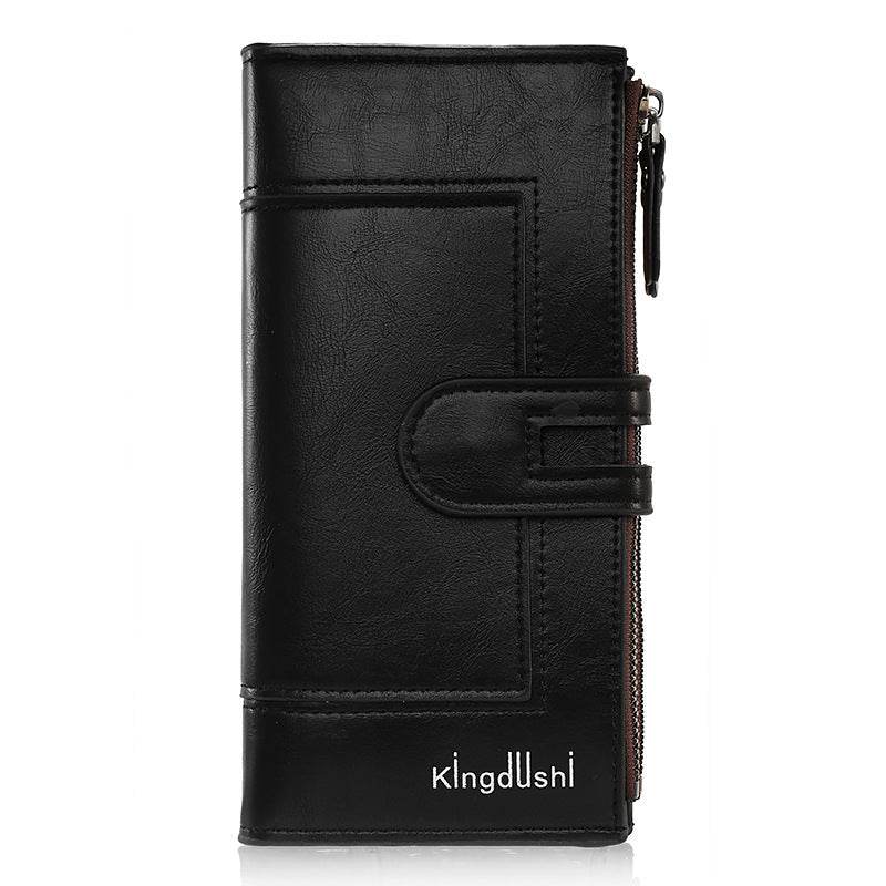 Women's Long PU Leather Wallet – Bifold Zipper Clutch Purse with Card Holder - grabzbags.com