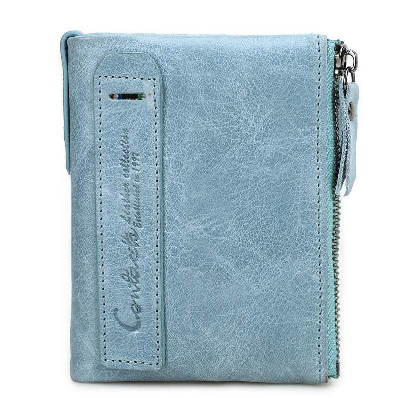 Chic Men’s Short Wallet – Genuine Leather Coin Purse with Minimalist Design - grabzbags.com