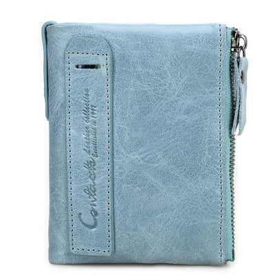 Chic Men’s Short Wallet – Genuine Leather Coin Purse with Minimalist Design - grabzbags.com