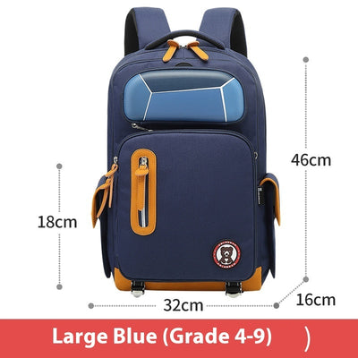 Transparent Waterproof Schoolbag for Students – Durable Polyester Backpack with Anti-Theft Design & Air Pillow Straps