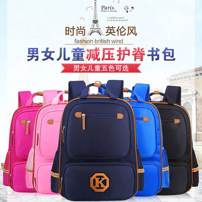 Children’s School Backpack for Boys & Girls – English Style Lightweight Schoolbag for Grades 1–6, Burden-Reducing Design
