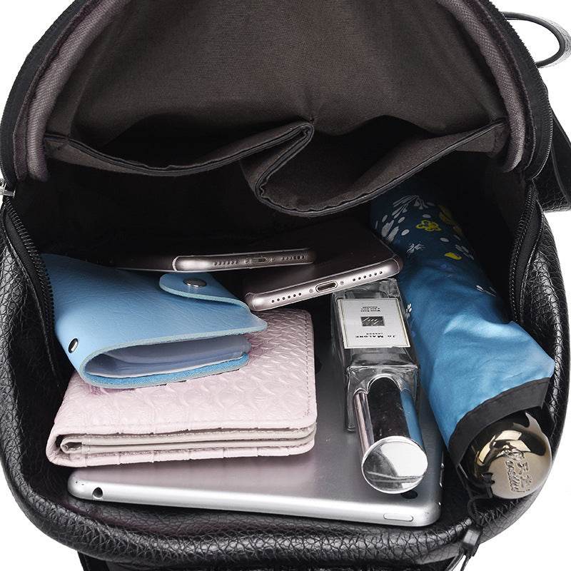 Women’s Mini Leather Backpack – Korean Fashion Casual All-Match Bag - grabzbags.com