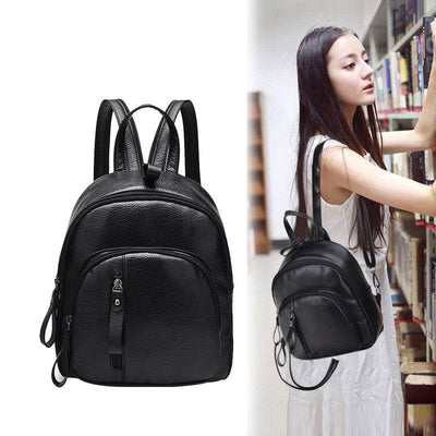 Women’s Mini Leather Backpack – Korean Fashion Casual All-Match Bag - grabzbags.com