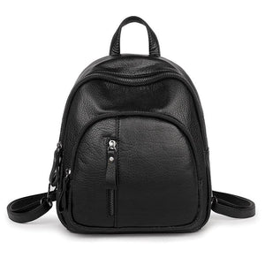 Women’s Mini Leather Backpack – Korean Fashion Casual All-Match Bag - grabzbags.com