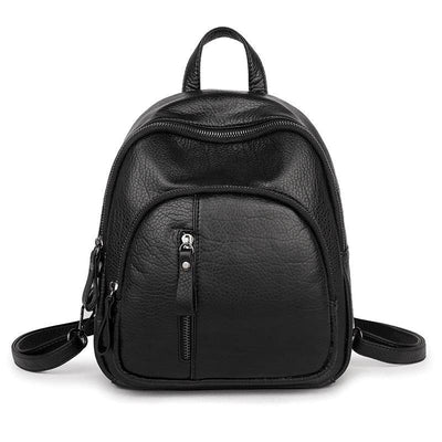 Women’s Mini Leather Backpack – Korean Fashion Casual All-Match Bag - grabzbags.com