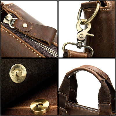 Retro Shoulder Handbag – First Layer Cowhide Leather Bag for Men & Women - grabzbags.com