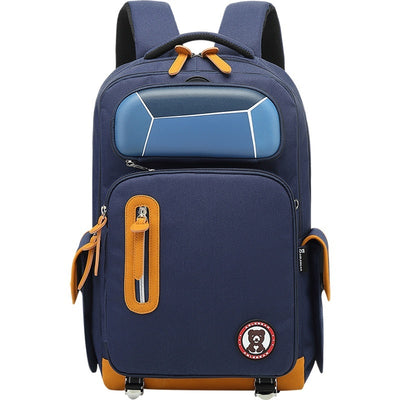 Transparent Waterproof Schoolbag for Students – Durable Polyester Backpack with Anti-Theft Design & Air Pillow Straps