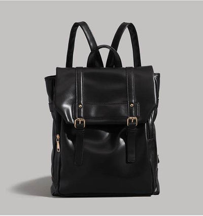 Soft Leather Laptop Backpack – Large Capacity Uniform-Style Computer Bag for Women - grabzbags.com