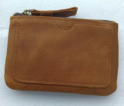 Crazy Horse Leather Coin Purse for Men – Vintage Retro Style Pocket Wallet - grabzbags.com