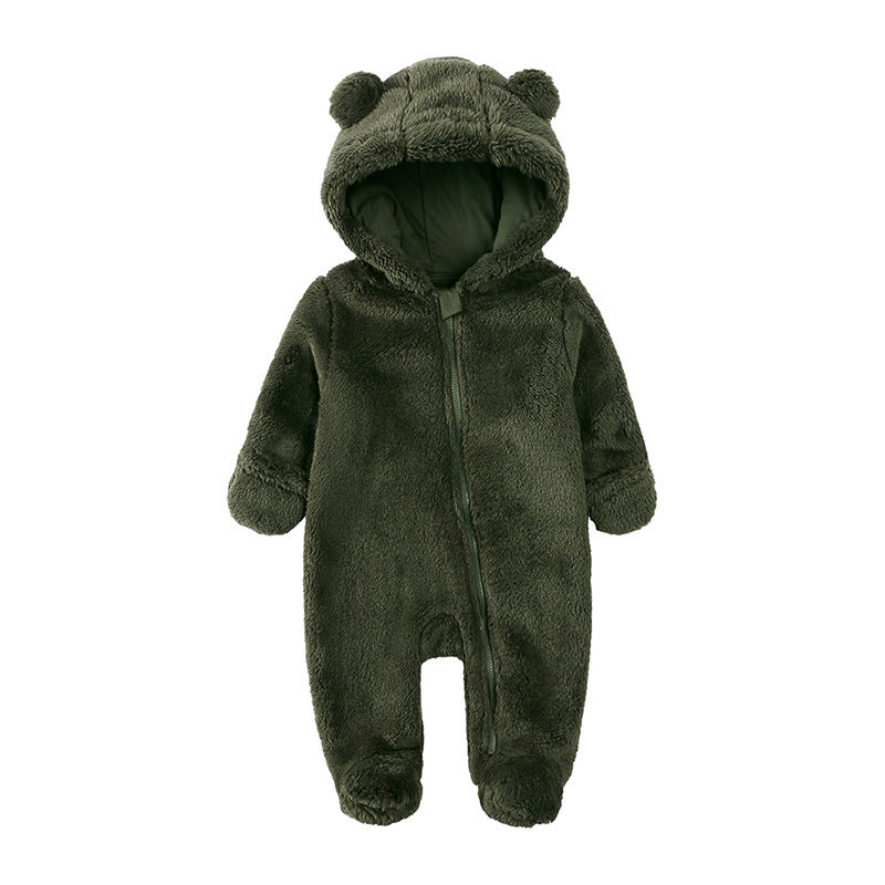 Winter Warm Hoodies Baby Romper