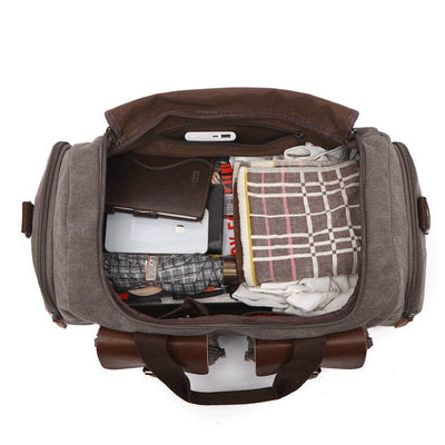 European-American Style Canvas Travel Bag – Portable Weekender Duffel - grabzbags.com