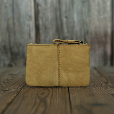 Crazy Horse Leather Coin Purse for Men – Vintage Retro Style Pocket Wallet - grabzbags.com
