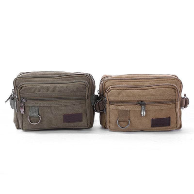 Men’s Canvas Fanny Pack with 4 Zipper Pockets – Adjustable Waist Bag for Travel, Running, Hiking & Cycling - grabzbags.com