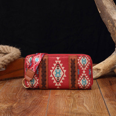 Bohemian Style Women's Wallet – Vintage Cotton & Linen Hand-Carry Card Holder Purse - grabzbags.com