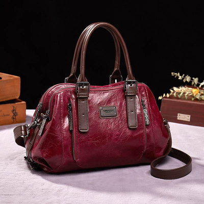 Women’s Large-Capacity Soft Leather Bag – One-Shoulder Portable Messenger Handbag - grabzbags.com