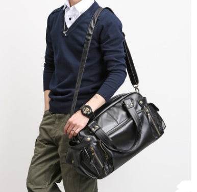 New PU Leather Shoulder Messenger Bag – Trendy Bulk Handbag for Men - grabzbags.com