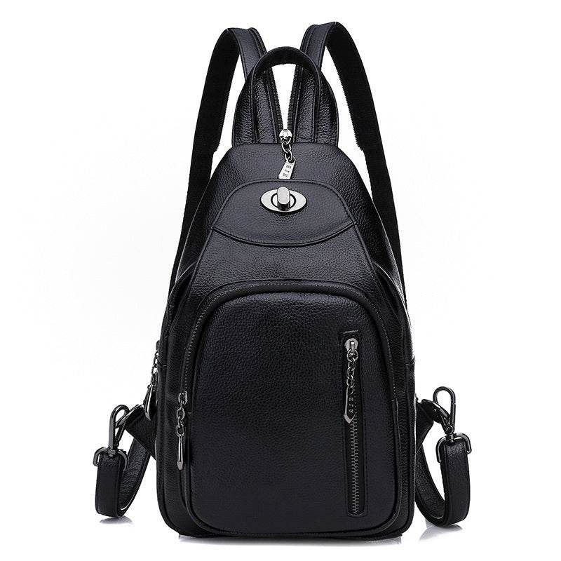 Women's Soft Leather Casual Backpack – Stylish All-Match Small Daypack for Travel, Work & Daily Use - grabzbags.com