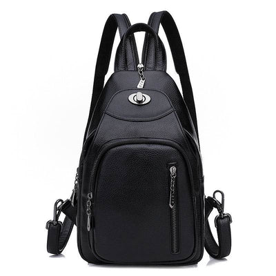 Women's Soft Leather Casual Backpack – Stylish All-Match Small Daypack for Travel, Work & Daily Use - grabzbags.com