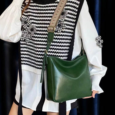 Women’s Large-Capacity Leather Messenger Bag – Stylish Shoulder Crossbody - grabzbags.com