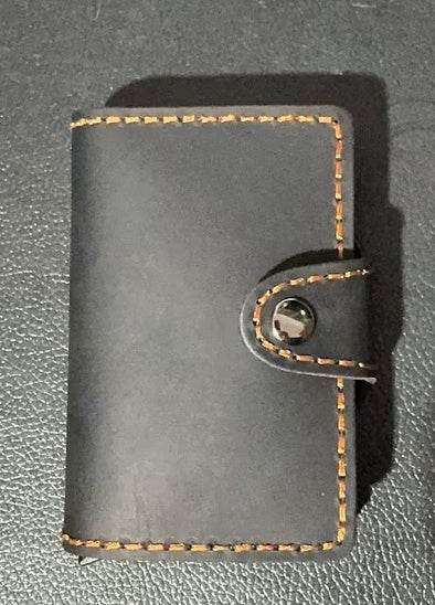 Vintage Crazy Horse Leather Card Holder – Slim RFID-Blocking Wallet for Women - grabzbags.com