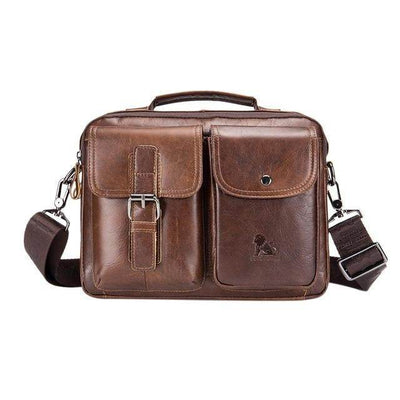 Men’s Cowhide Diagonal Crossbody Bag – Stylish Leather Shoulder Bag - grabzbags.com