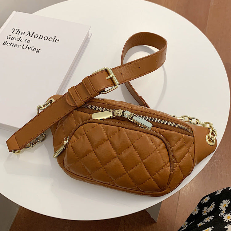 Korean Style Rhombus Chain Shoulder Bag – Fashion PU Crossbody