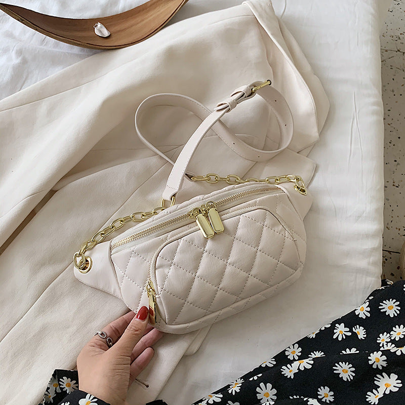 Korean Style Rhombus Chain Shoulder Bag – Fashion PU Crossbody