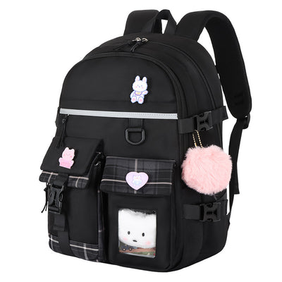 Cartoon Cute Lightweight Student Schoolbag – Breathable, Waterproof, Anti-Theft Nylon Backpack with Burden-Reducing Design