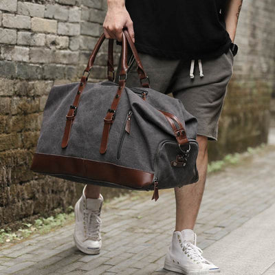 Men’s Retro Canvas Travel Tote – Large Capacity Shoulder Bag for Short Trips - grabzbags.com