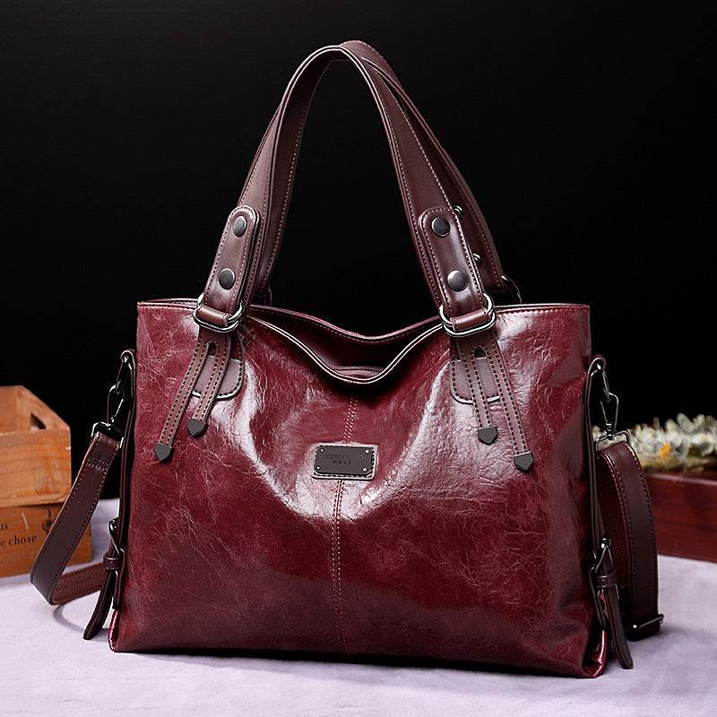 Women’s Retro Fashion Tote Bag – Soft Leather Shoulder & Crossbody Bag with Large Capacity - grabzbags.com
