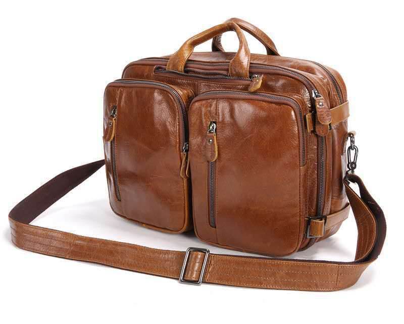 Men’s Multifunctional Leather Bag – First-Layer Imported Cowhide Shoulder & Business Bag - grabzbags.com